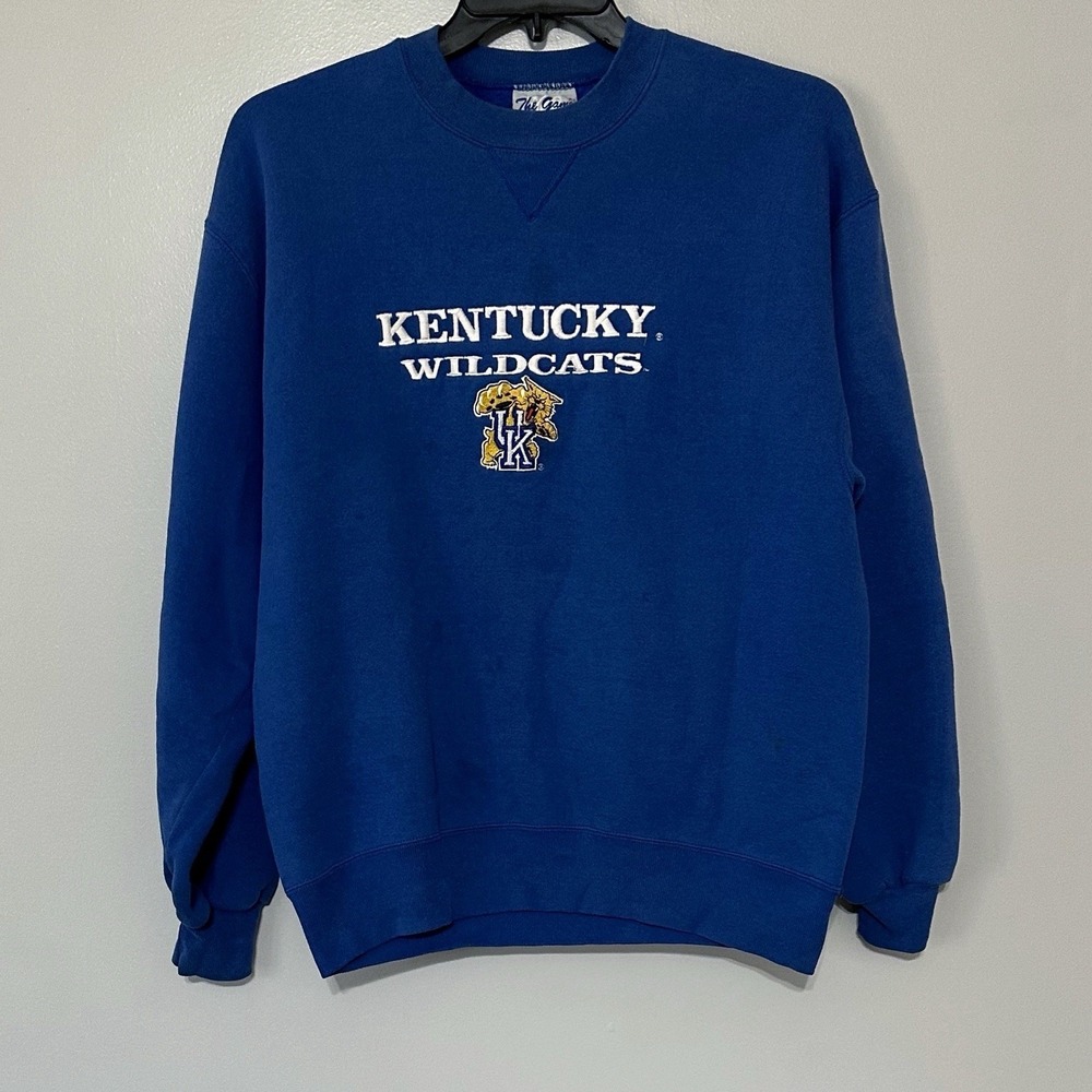 Vintage The Game 90's Kentucky Basketball Blue Sweatshirt‎ Size L Made In USA